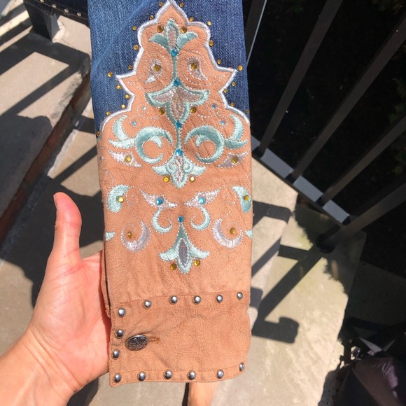 Vtg Gordon James Western Embroidered Jean … - Picture 7 of 13
